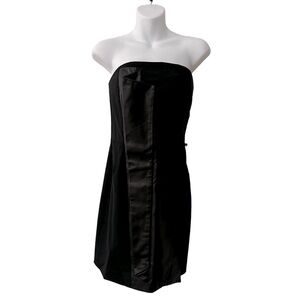 Alice + Olivia Strapless Dress with Leather Accent